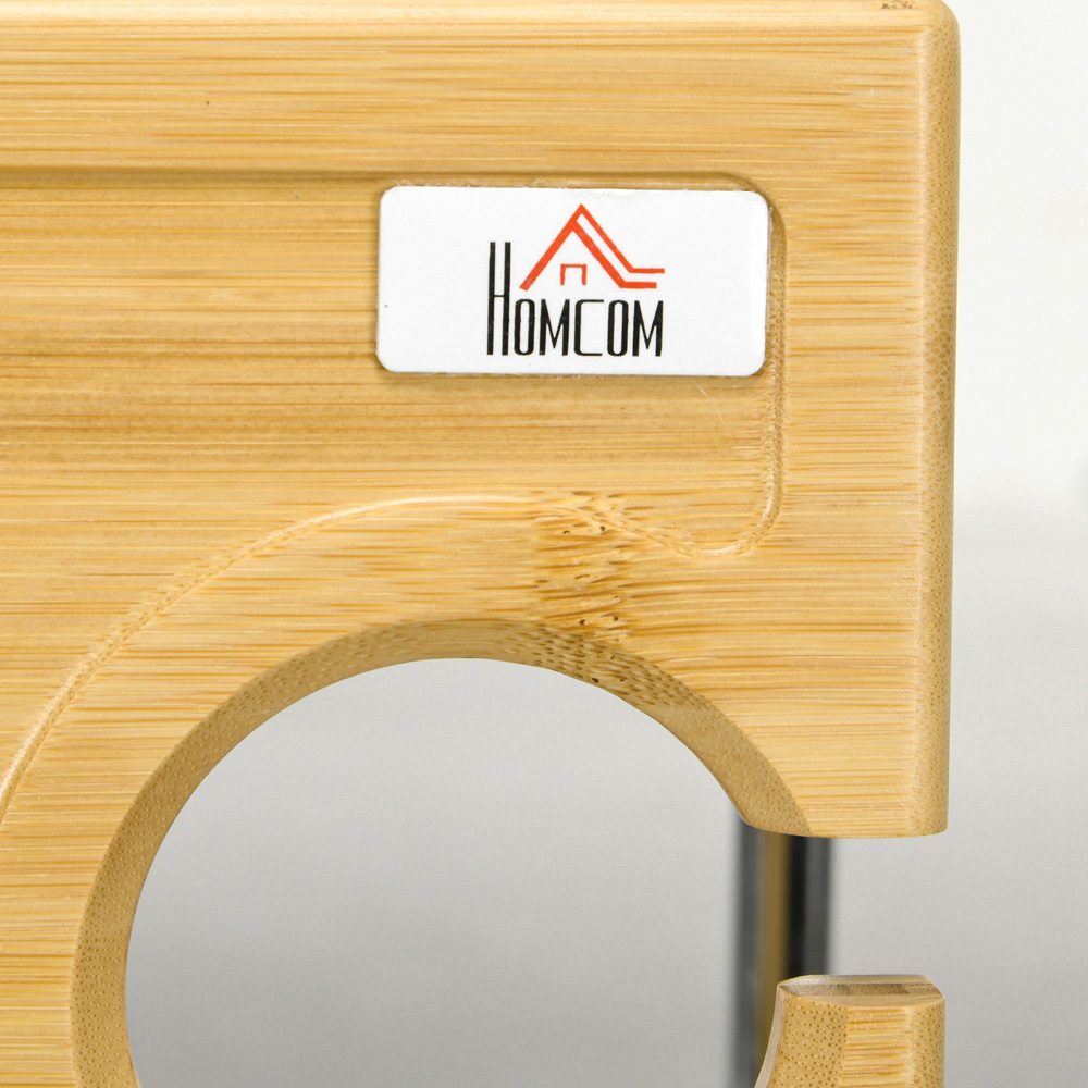 Portland Bamboo Foldable Wine Table with Bottle and Glass Holder Image 4