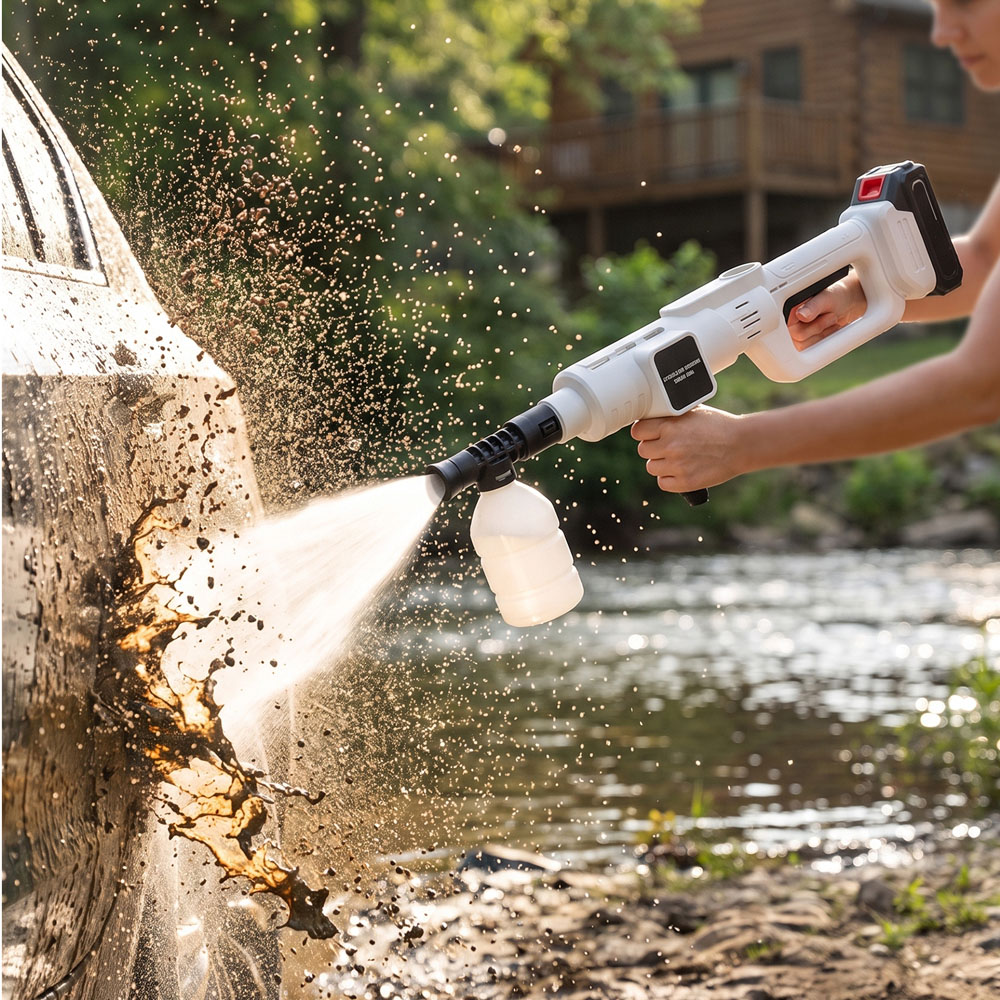 Living and Home GT200081 White 21V Cordless Pressure Washer with 6-in-1 Nozzle Image 2
