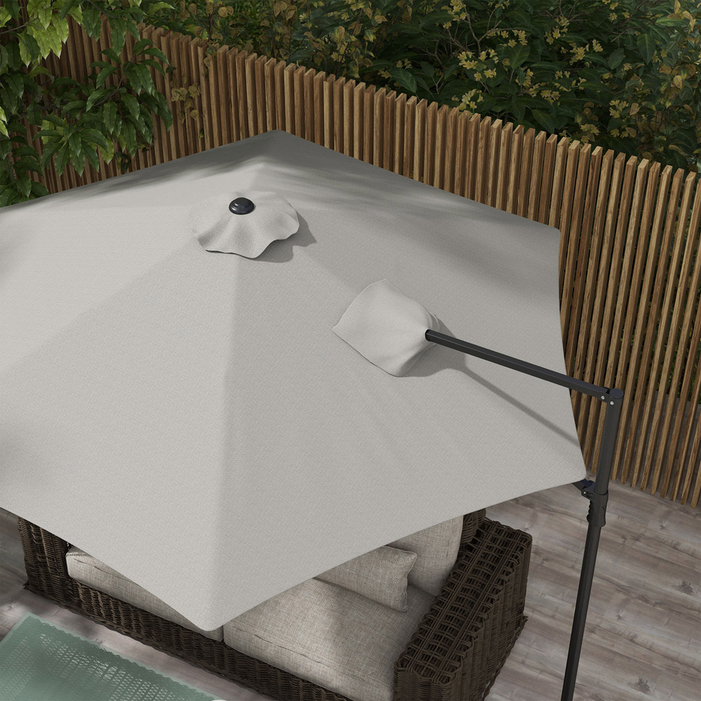 Outsunny Light Grey Rotating Offset Roma Parasol 2.5m Image 3