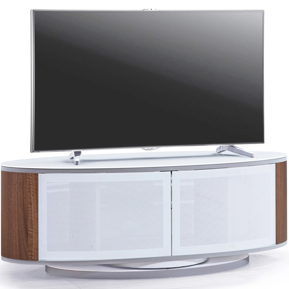MDA Designs Luna 2 Door White and Walnut TV Cabinet Image 4