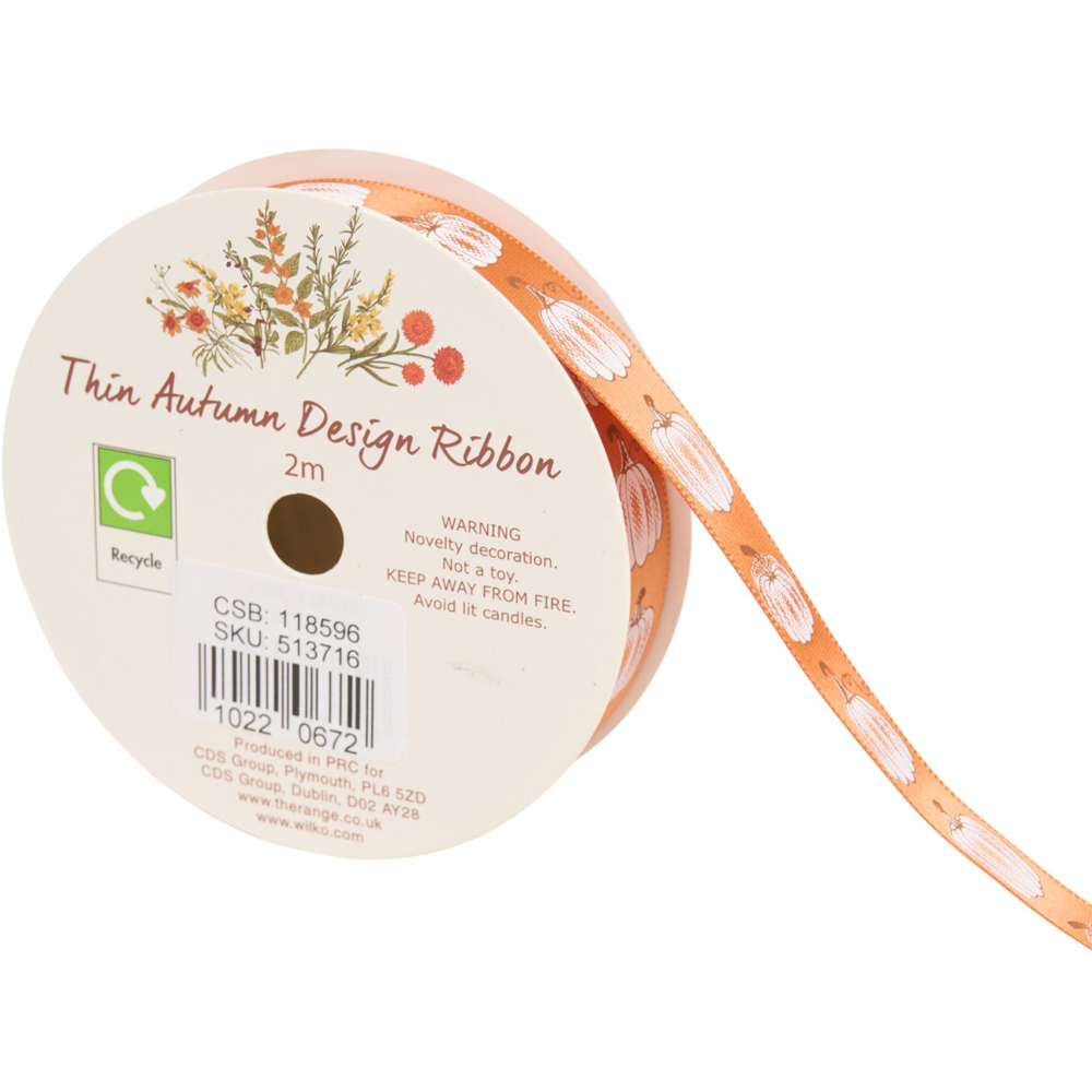 Thin Autumn Design Decorating Ribbon Image 10