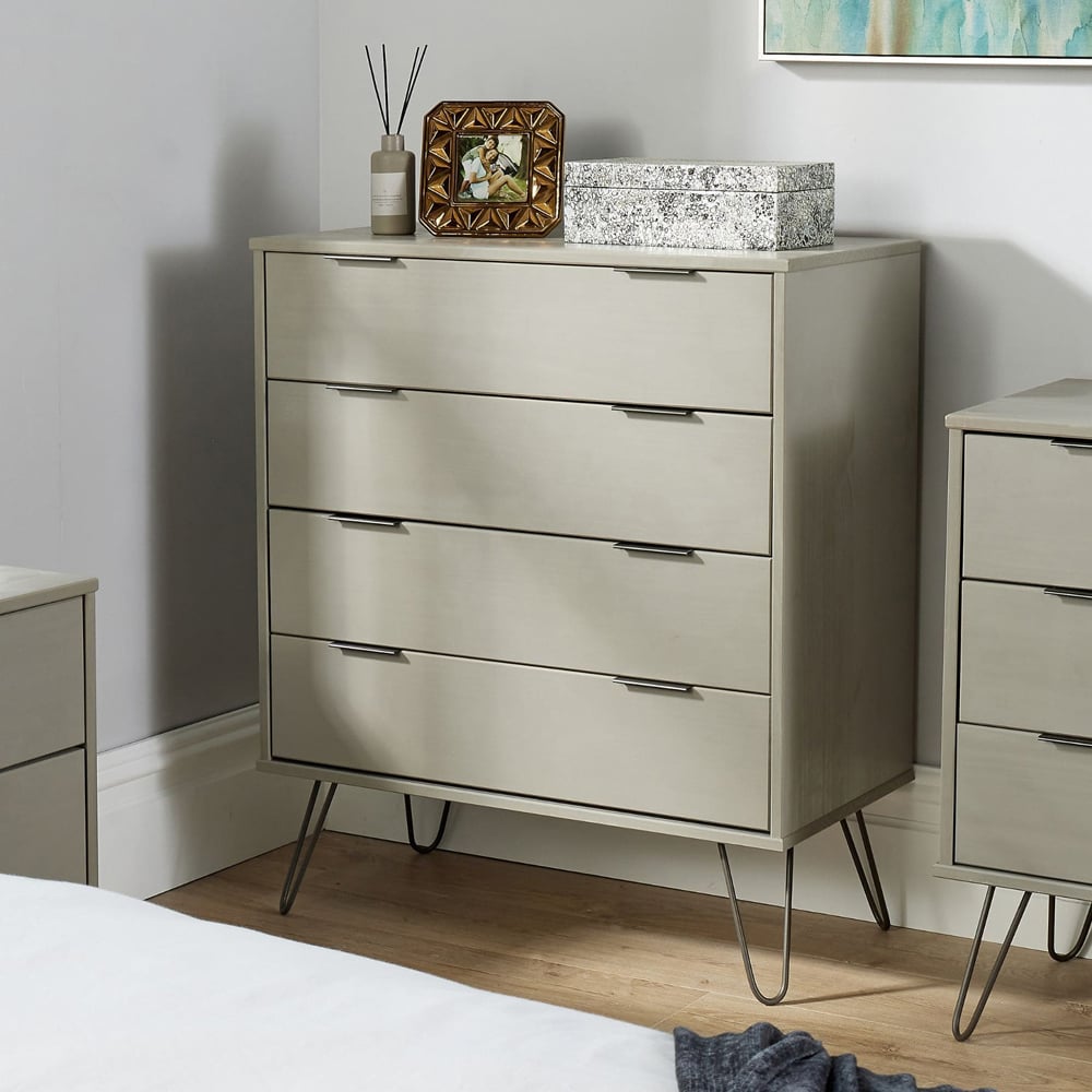 Home Source Acadia 4 Drawer Grey Chest of Drawers Image 6