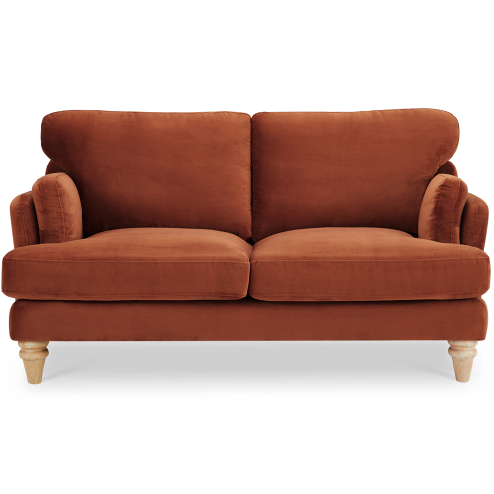 Home Detail Regent 2 Seater Burnt Orange Velvet Sofa Image 3
