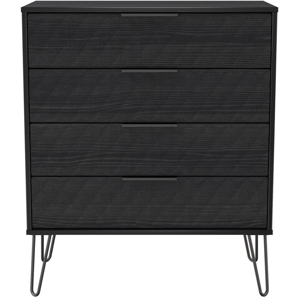 Crowndale Harlequin 4 Drawer Black Ash Chest of Drawers Ready Assembled Image 3