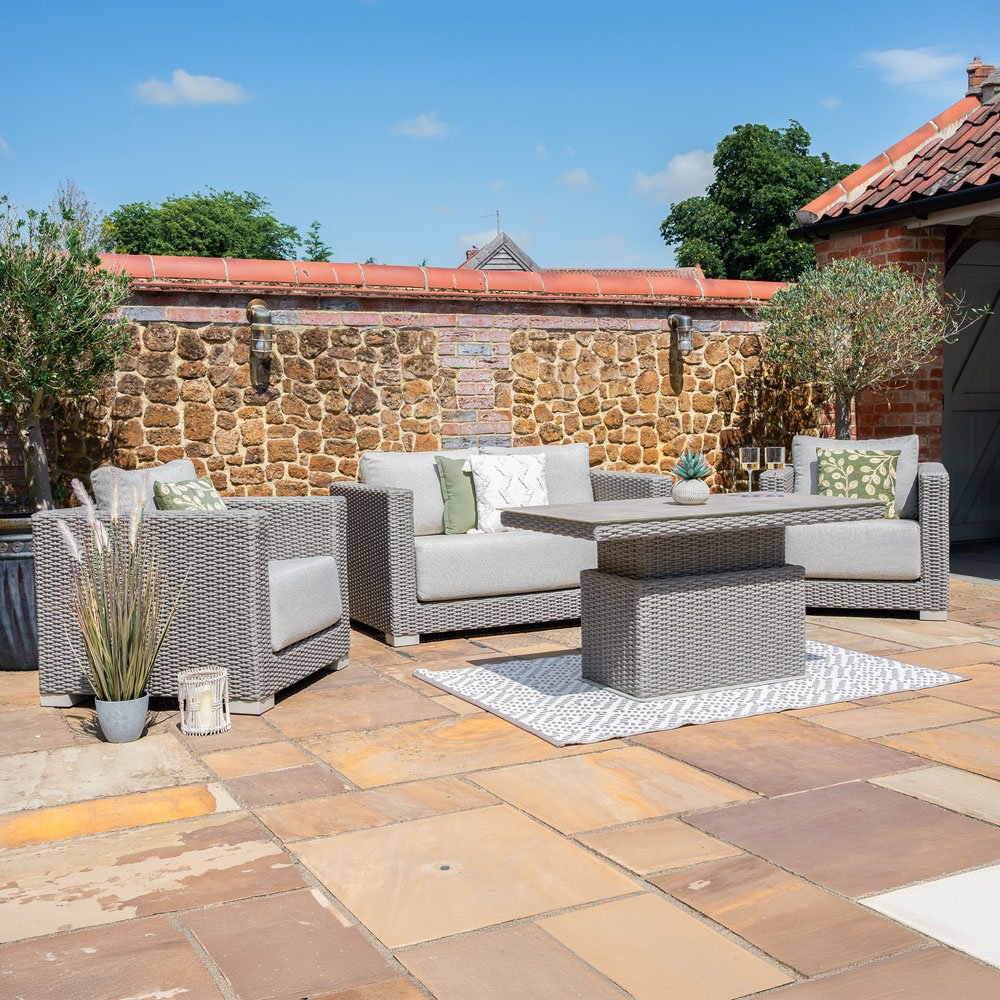 Norfolk Collection Winslow Sahara Tone Rattan Deep Seating 4 Seater Outdoor Lounge Set Image 5