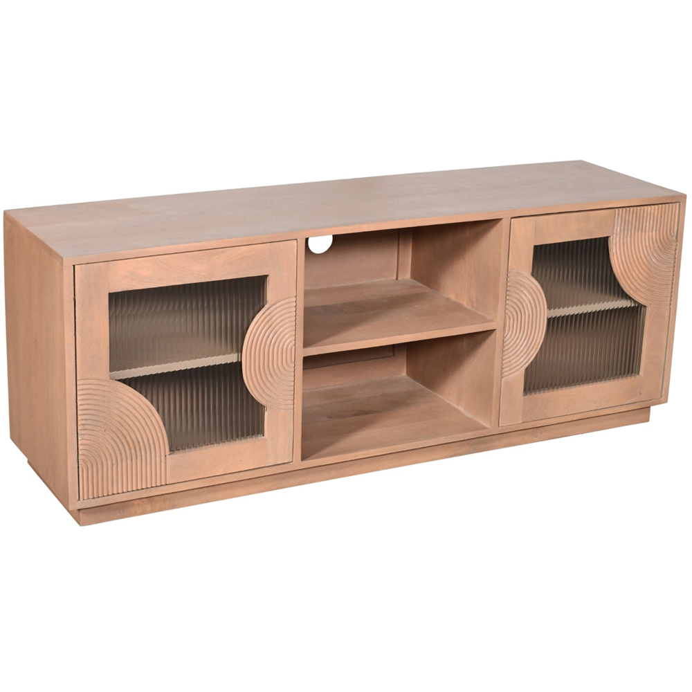 IH Design Jodhpur 2 Door 2 Shelf Solid Wood TV Cabinet Image 3
