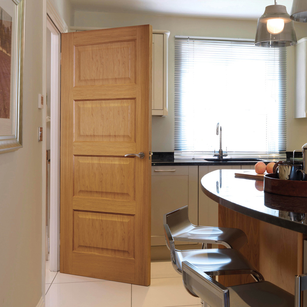 JB Kind Mersey Oak Veneered FD30 Unfinished Internal Door 1981 x 838mm Image 2