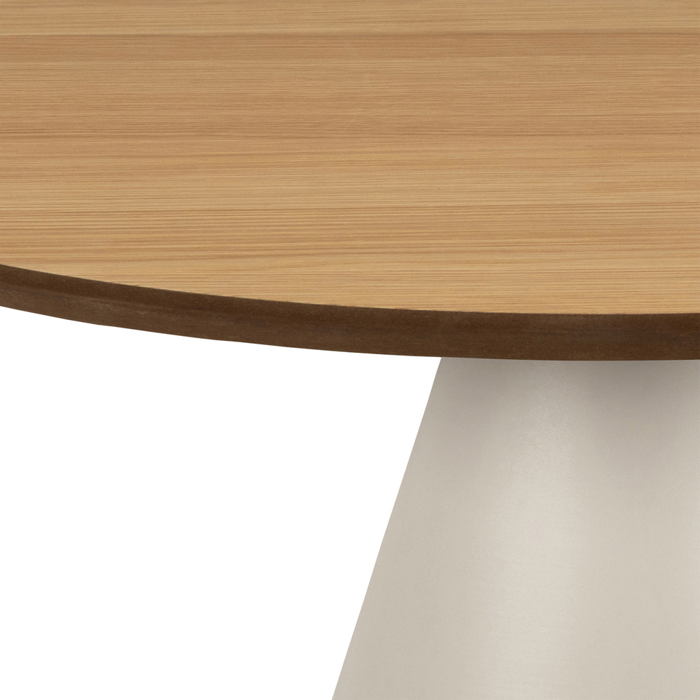 Florence Soli Oak and Grey Low Round Coffee Table 65 x 43cm Image 4