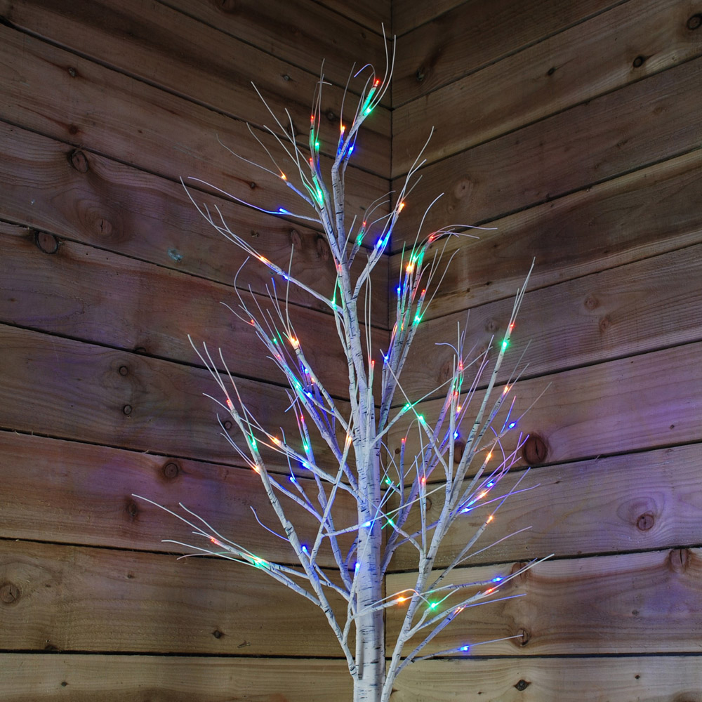 Samuel Alexander Multicolour LED Pre Lit Outdoor Birch Artificial Christmas Tree 8ft Image 5
