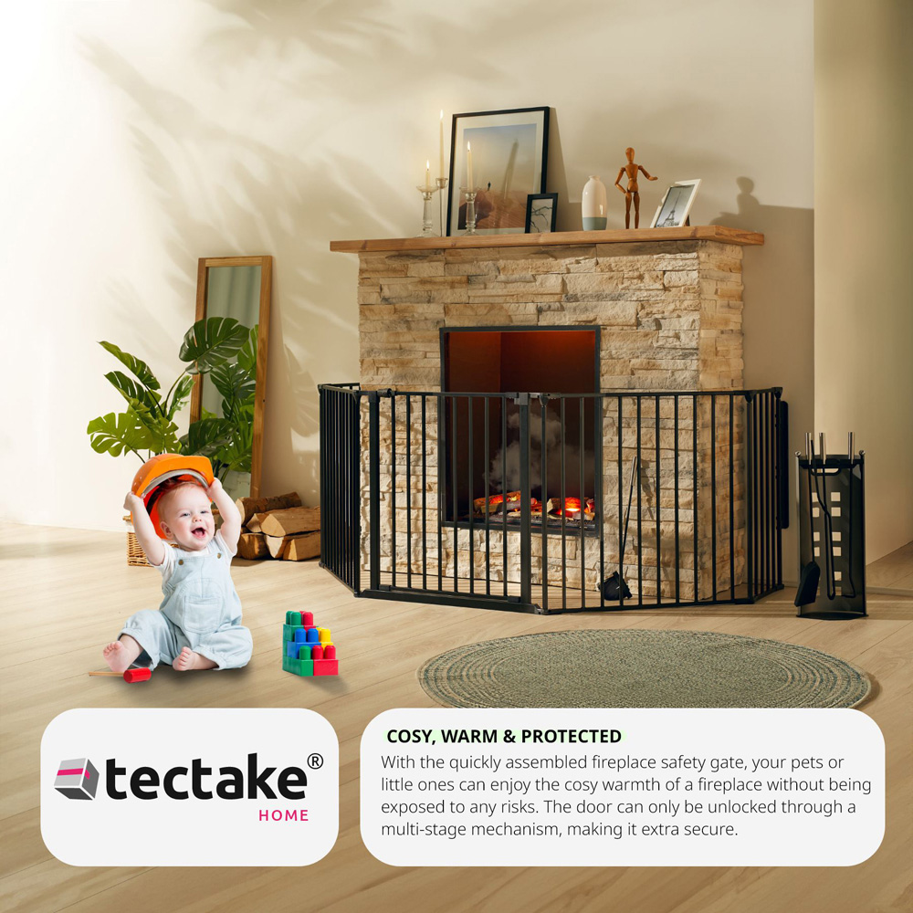 Tectake 5 Section Baby Gate with Security Lock Image 5