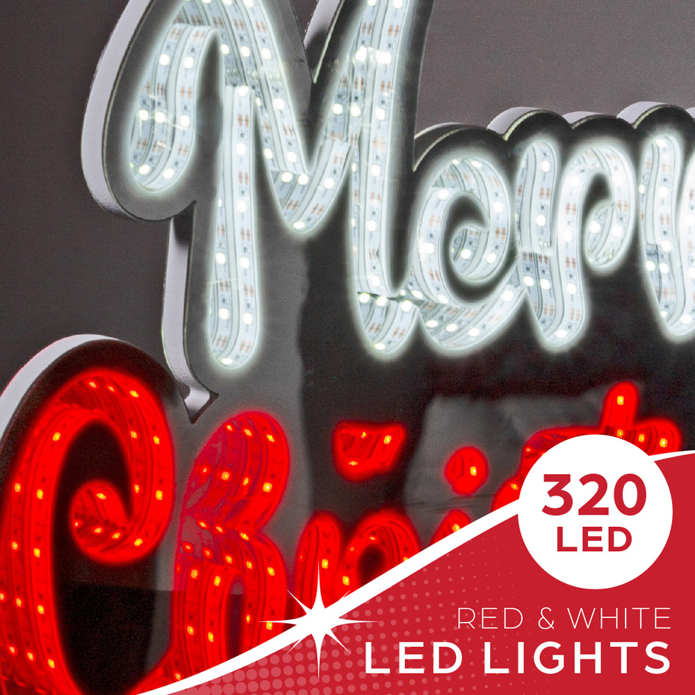 The Christmas Workshop 320 Multicolour LED Merry Christmas Double Sided Infinity Light 1.3ft Image 7
