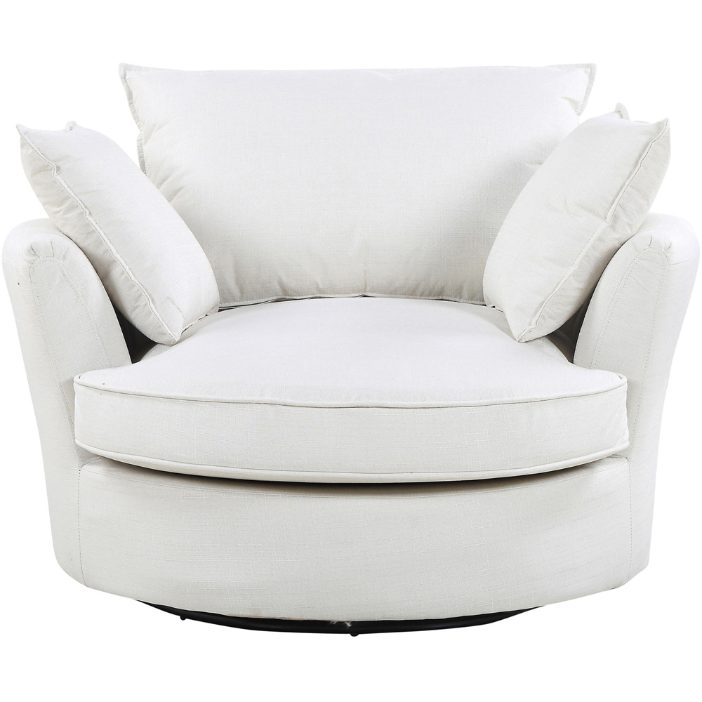 Fairburn Cream Bonded Leather Swivel Cuddle Chair  Image 2