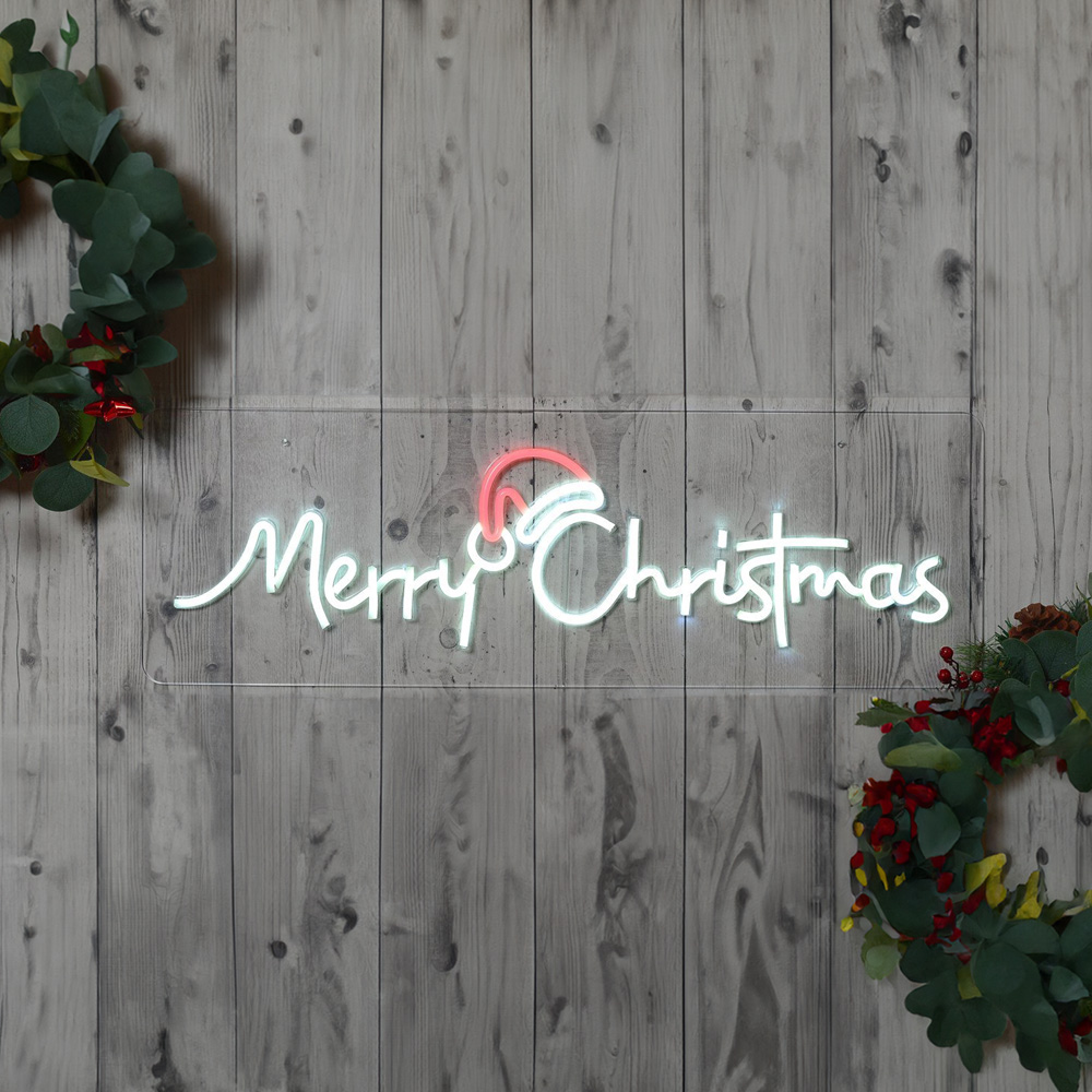 Merry Christmas Santa Neon Sign - White Image 2