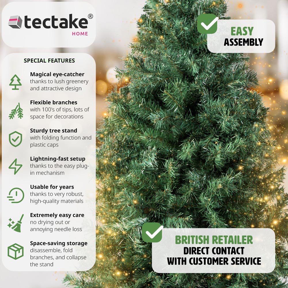 tectake Natural Fir Look Artificial Christmas Tree with Stand 6ft Image 6