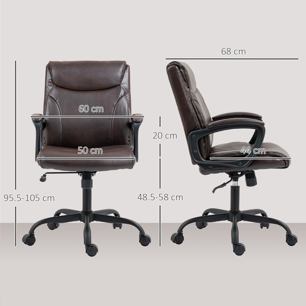 Portland Brown Faux Leather Tilting Home Office Chair Image 9