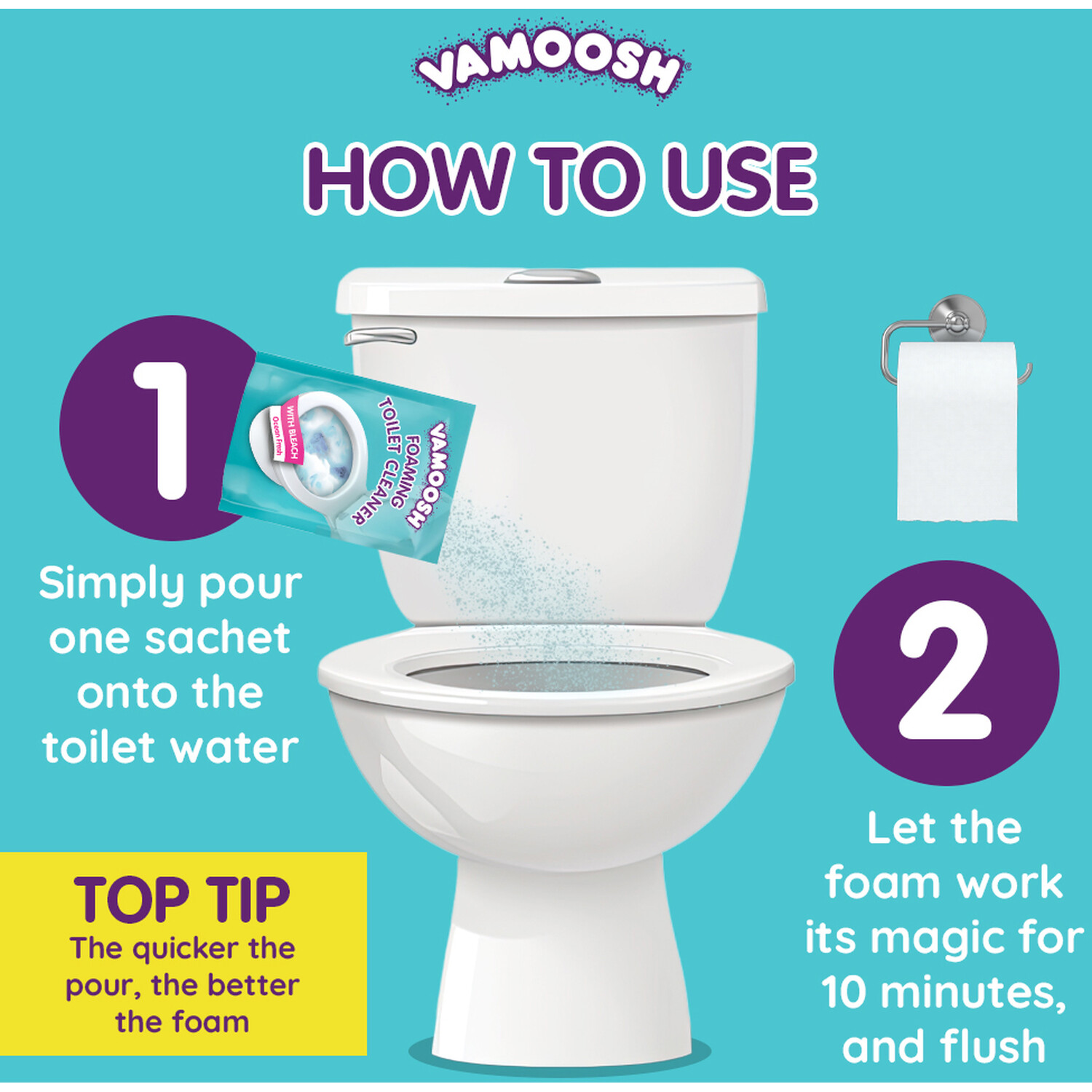 Pack of 3 Vamoosh Foaming Toilet Cleaners Image 3