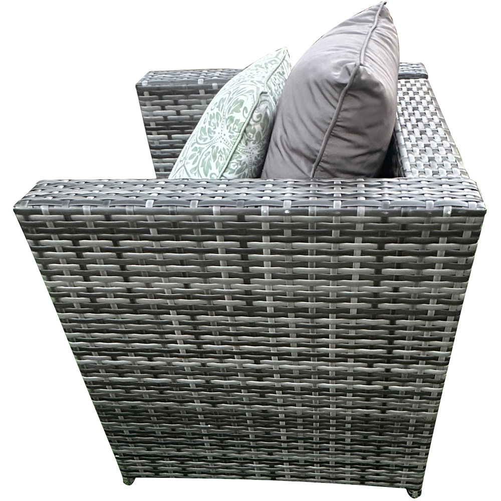 Florence 8 Seater Grey Rattan Firepit Table Garden Corner Lounge Set Image 3