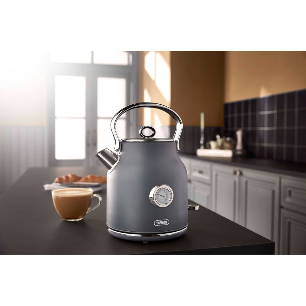 Tower Renaissance EEJB177 Grey 4 Slice Toaster 1.7L Kettle and 20L Microwave Bundle Image 7