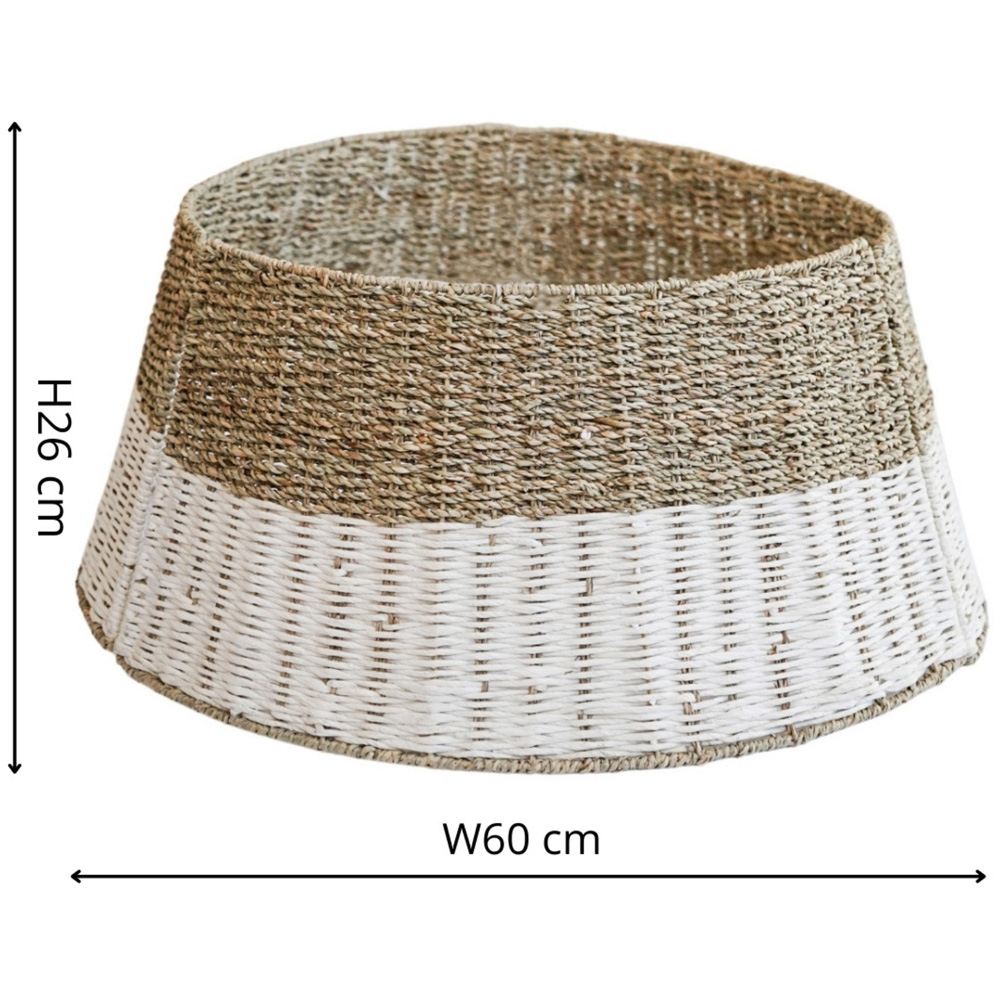 Ivyline Wicker White Foldable Round Christmas Tree Skirt 60cm Image 5