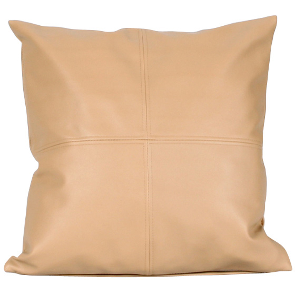 Velosso Natural Leather Stitch Filled Cushion 56 x 56cm 2 Pack Image 1