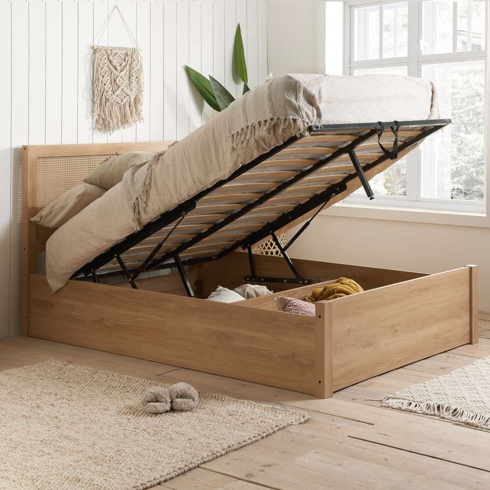 Croxley Double Oak Rattan Ottoman Bed Image 8