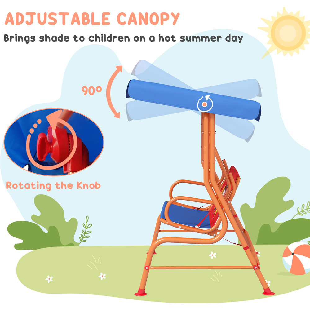 Outsunny Kids Cowboy Steel Swing Chair 39cm Image 5