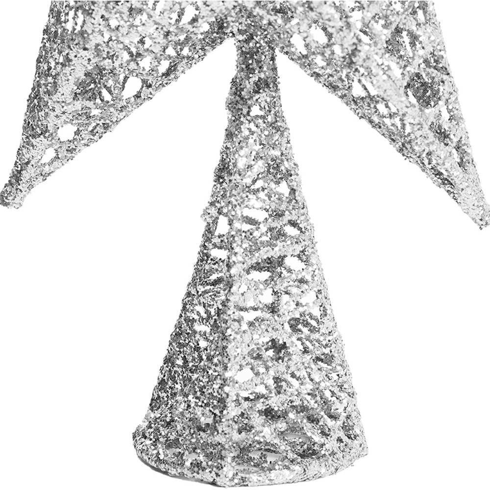 Living and Home Silver Star Wrought Iron Christmas Tree Topper 30cm Image 5