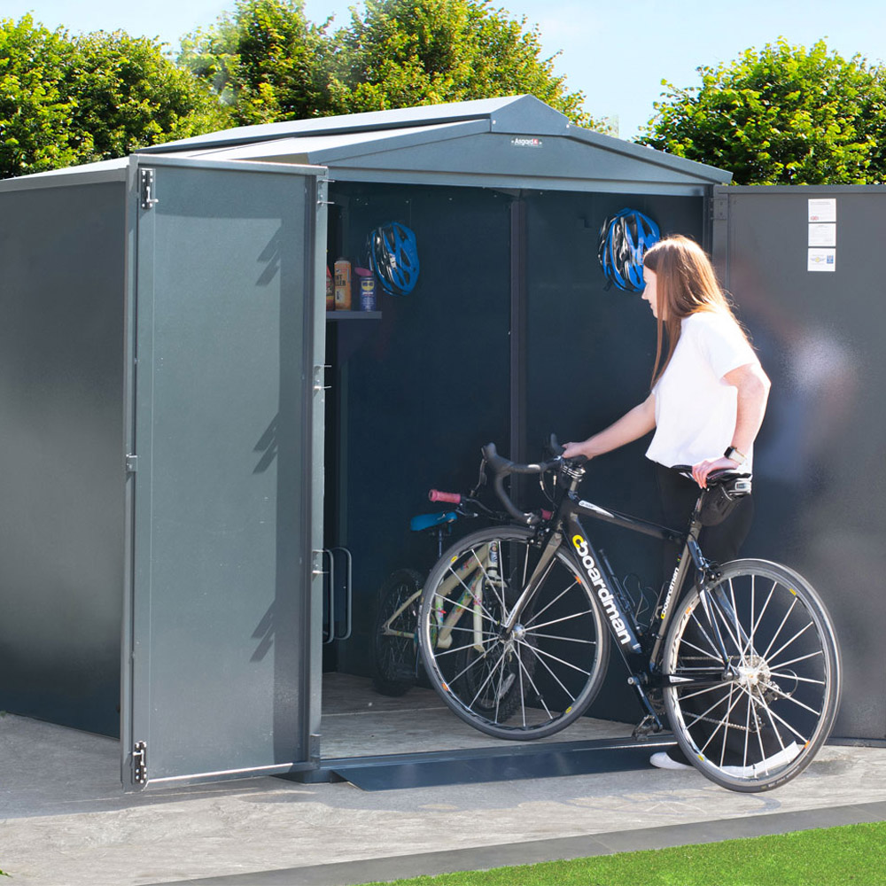 Asgard Centurion 5 x 7ft Double Door Cream High Security Bike Shed Image 9