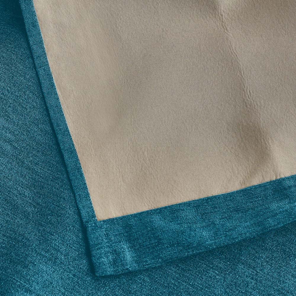 Alan Symonds Teal Chenille Blackout Pencil Pleat Curtains 117cm x 229cm Image 4