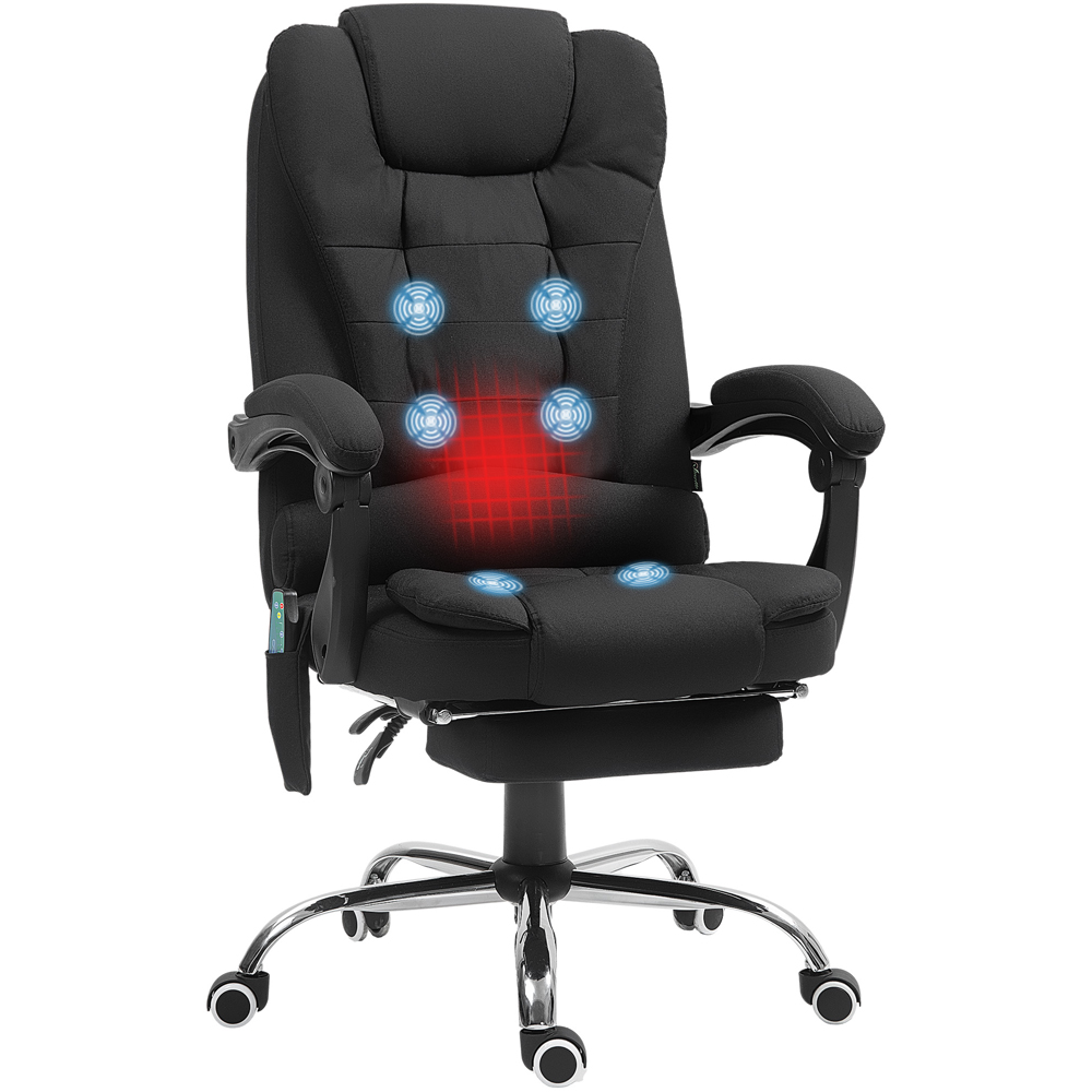 Portland Black Microfibre Upholstery Ergonomic Vibration Massage and Heat Office Chair Image 2