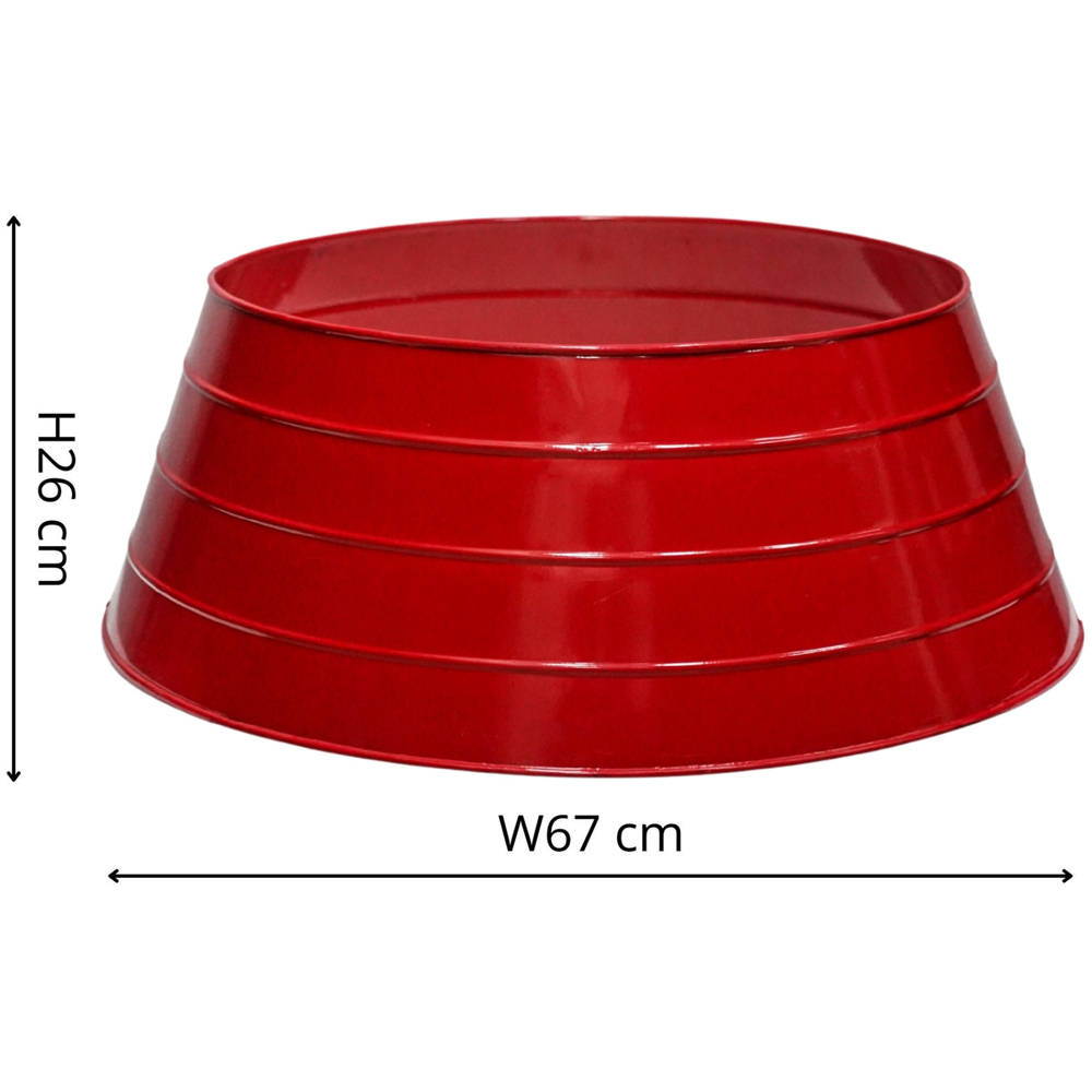 Ivyline Metal Red Christmas Tree Skirt 67cm Image 8