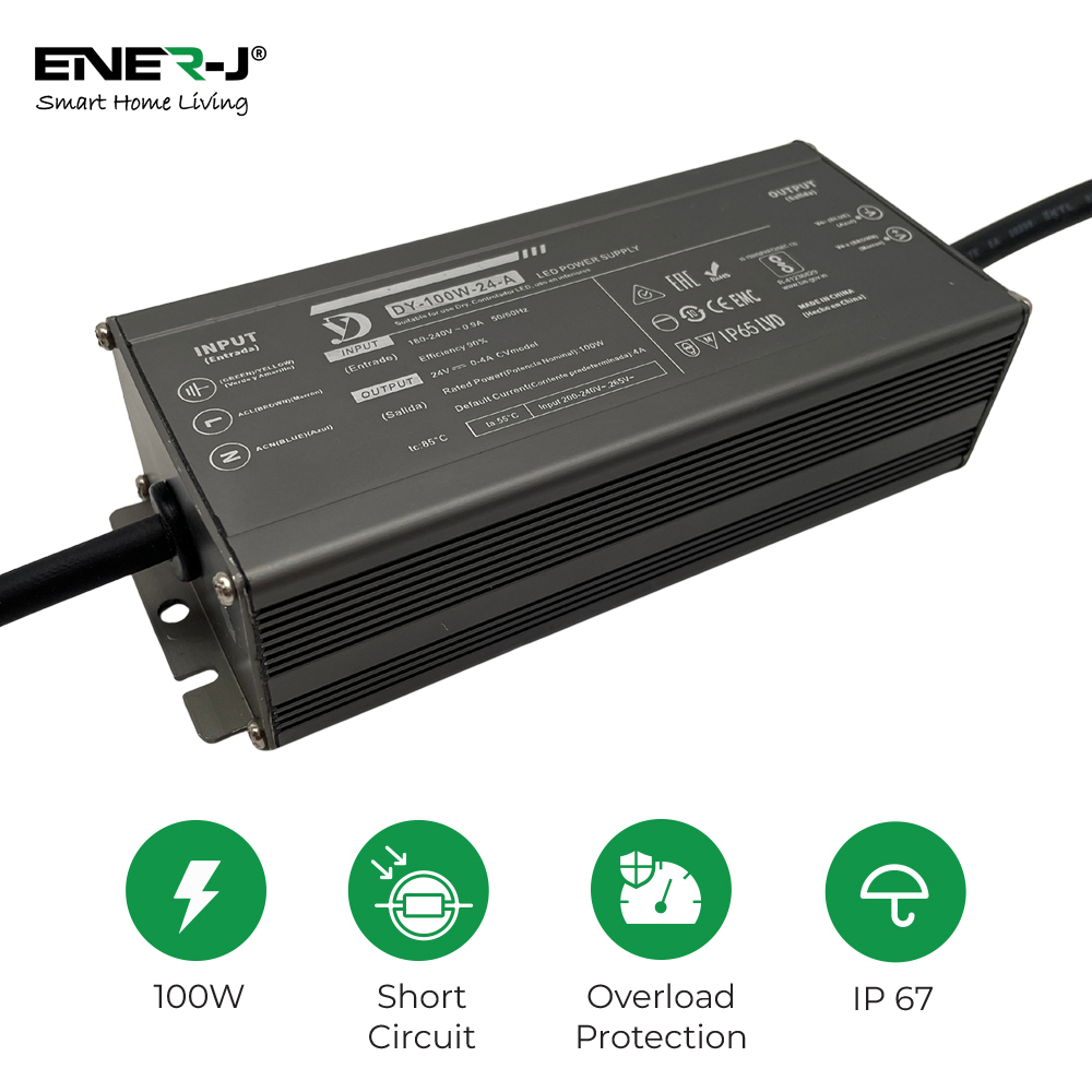 ENER-J Waterproof 100W 24V IP65 and IP67 Rated Power Supply Image 2