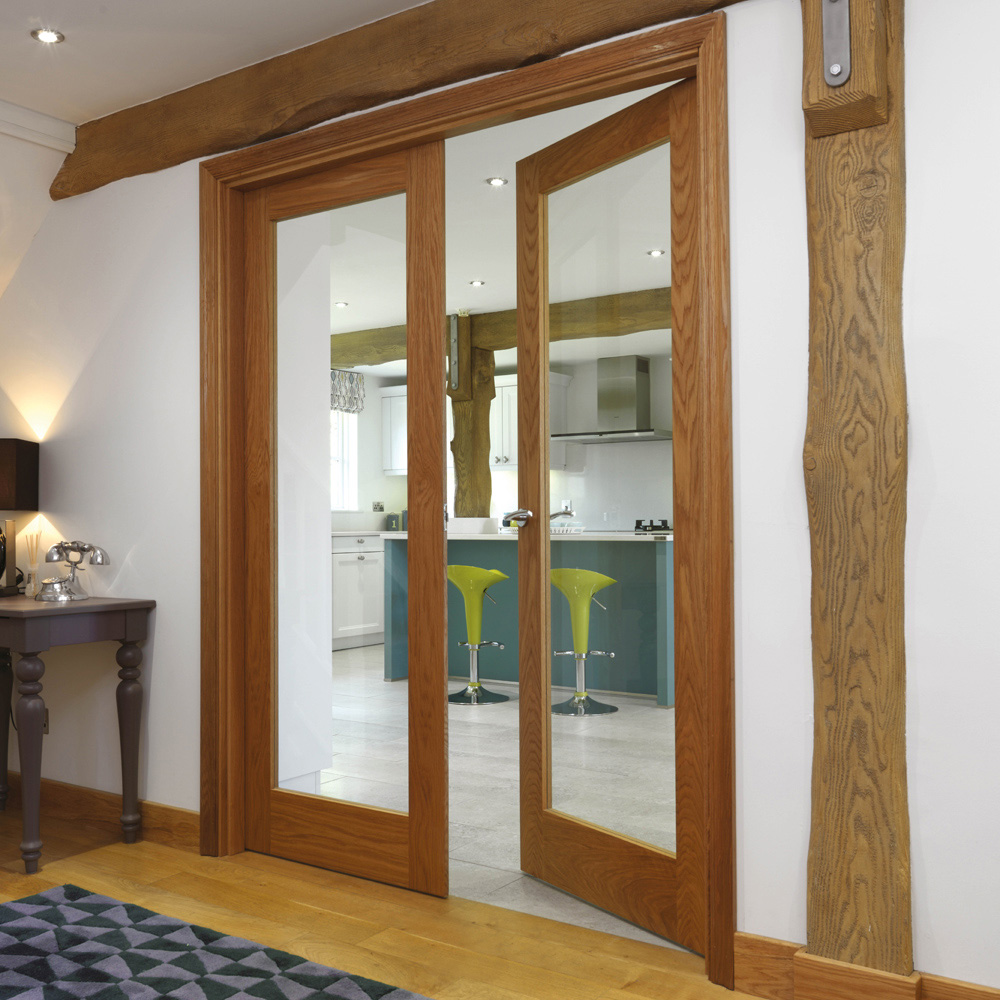JB Kind Fuji Shaker Oak Fully Glazed Internal Door 1981 x 686mm Image 2