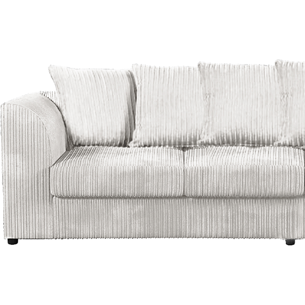 Luxor 4 Seater Silver Jumbo Cord Scatter Back Sofa Image 4