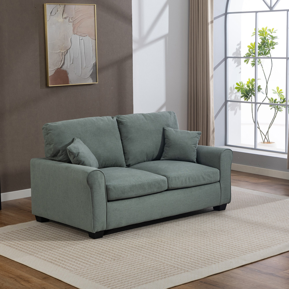 Artemis Home Lewiston 2 Seater Duck Egg Fabric Sofa Bed Image 6