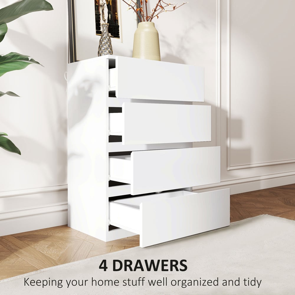 Portland 4 Drawer White Chest of Drawers Image 7
