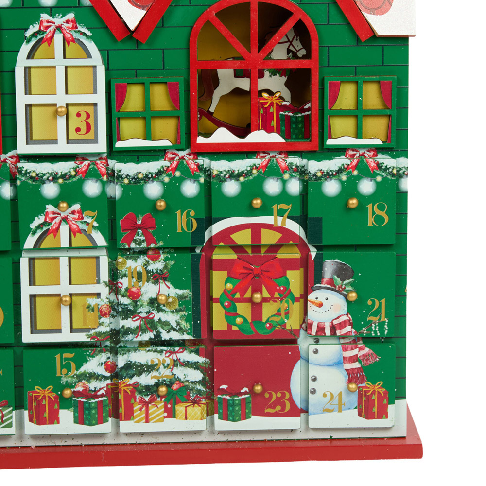 Wooden Christmas House Advent Calendar Image 4