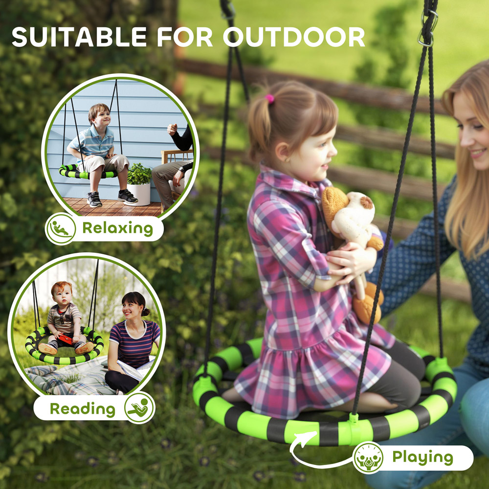 AIYAPLAY Kids Black Nest Swing Set 60cm Image 8