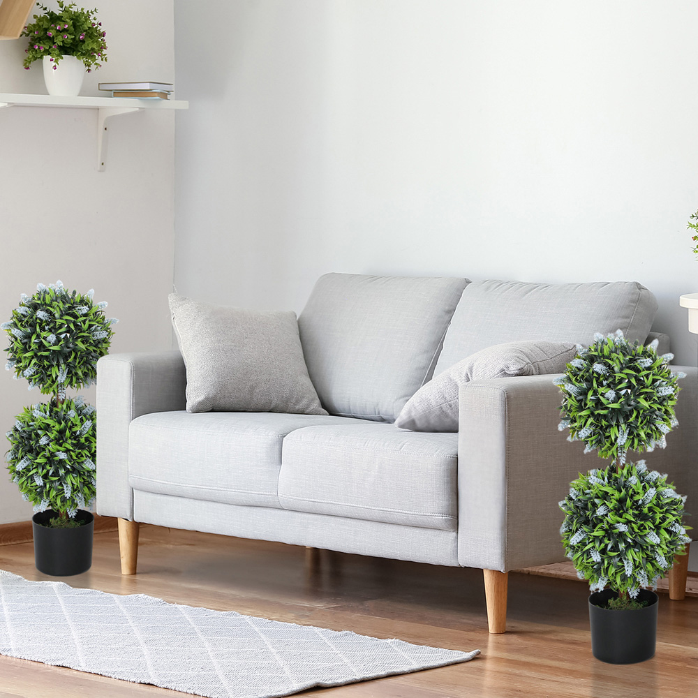 Portland Blue Lavender Flower Artificial Plant in Pot 2 Pack Image 4