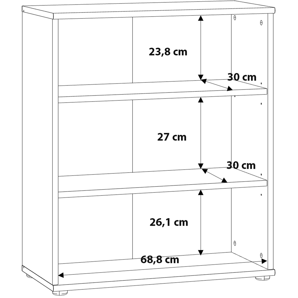 Florence Essential 2 Shelf Vintage Oak Low Wide Bookcase Image 8