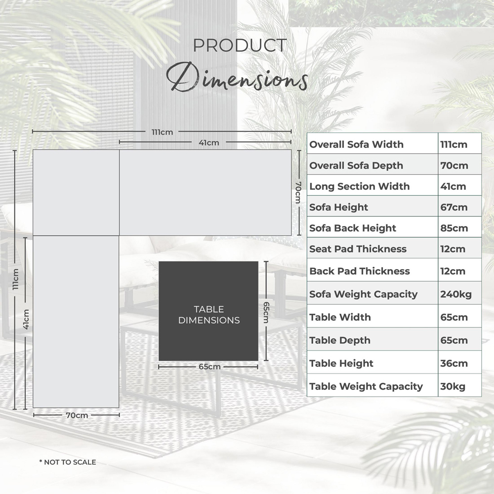 Furniturebox Piasa 6 Seater Black and Green Outdoor Corner Sofa Set Image 9