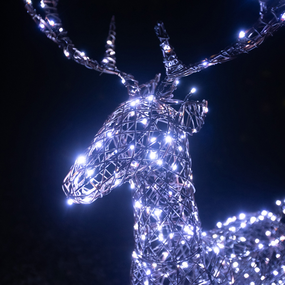 The Christmas Centre 330 LED Brown Weave Light-Up Flying Stag Reindeer 5ft Image 4