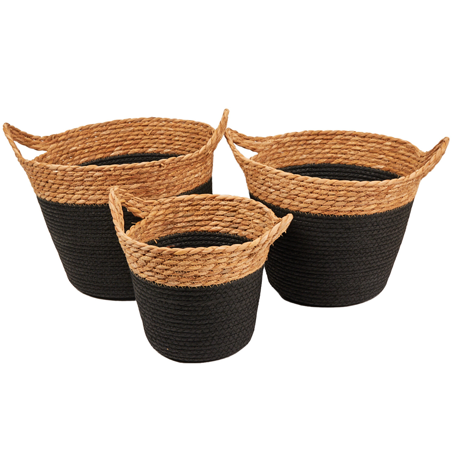 Set of 3 Storage Baskets - Black Image 5