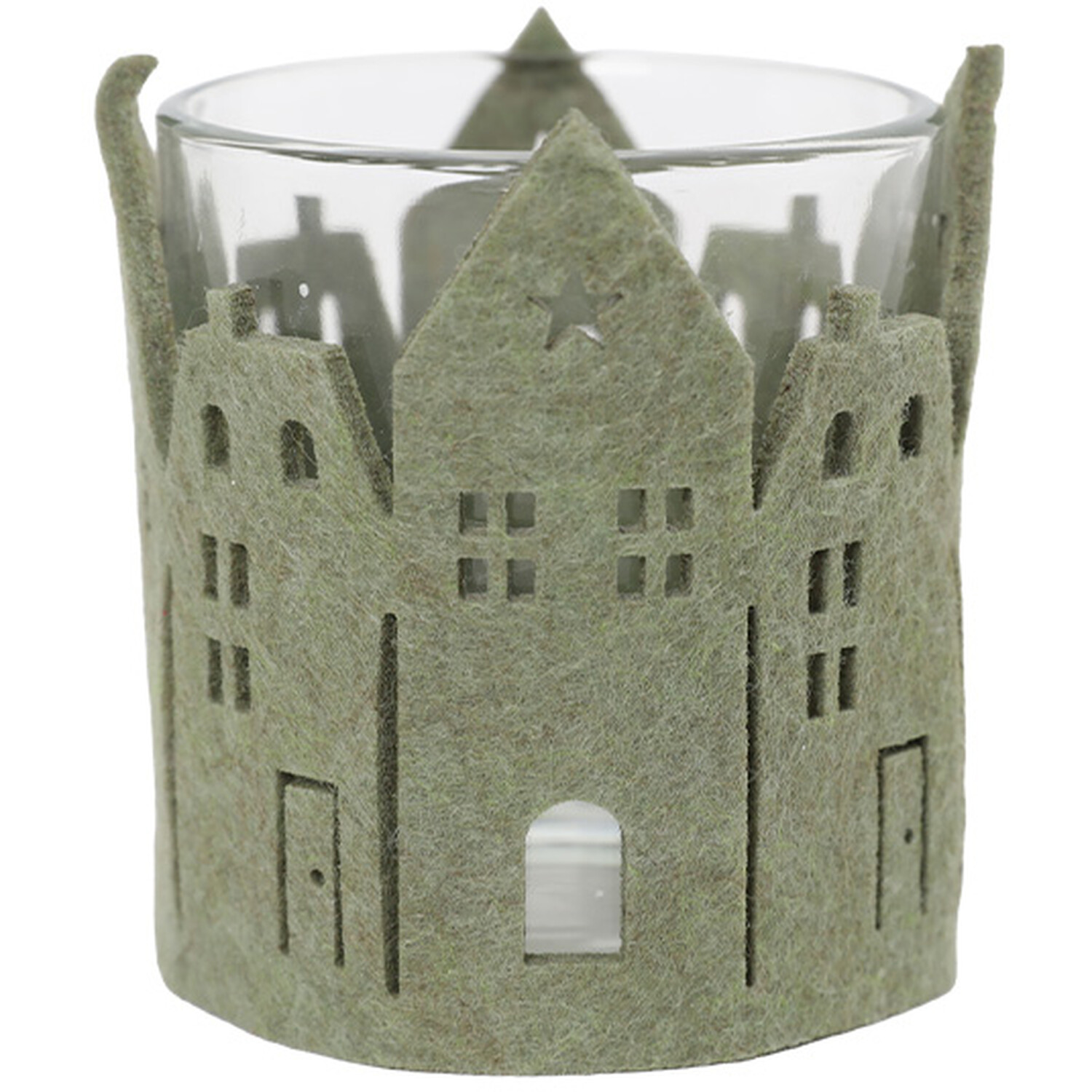 Felt House Scene Candle Holder Image 2