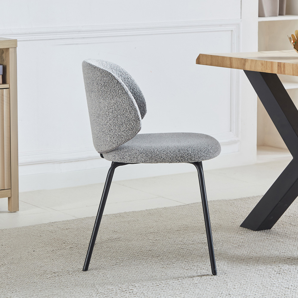 Artemis Home Ardesio Set of 2 Light Grey Fabric Dining Chair Image 4