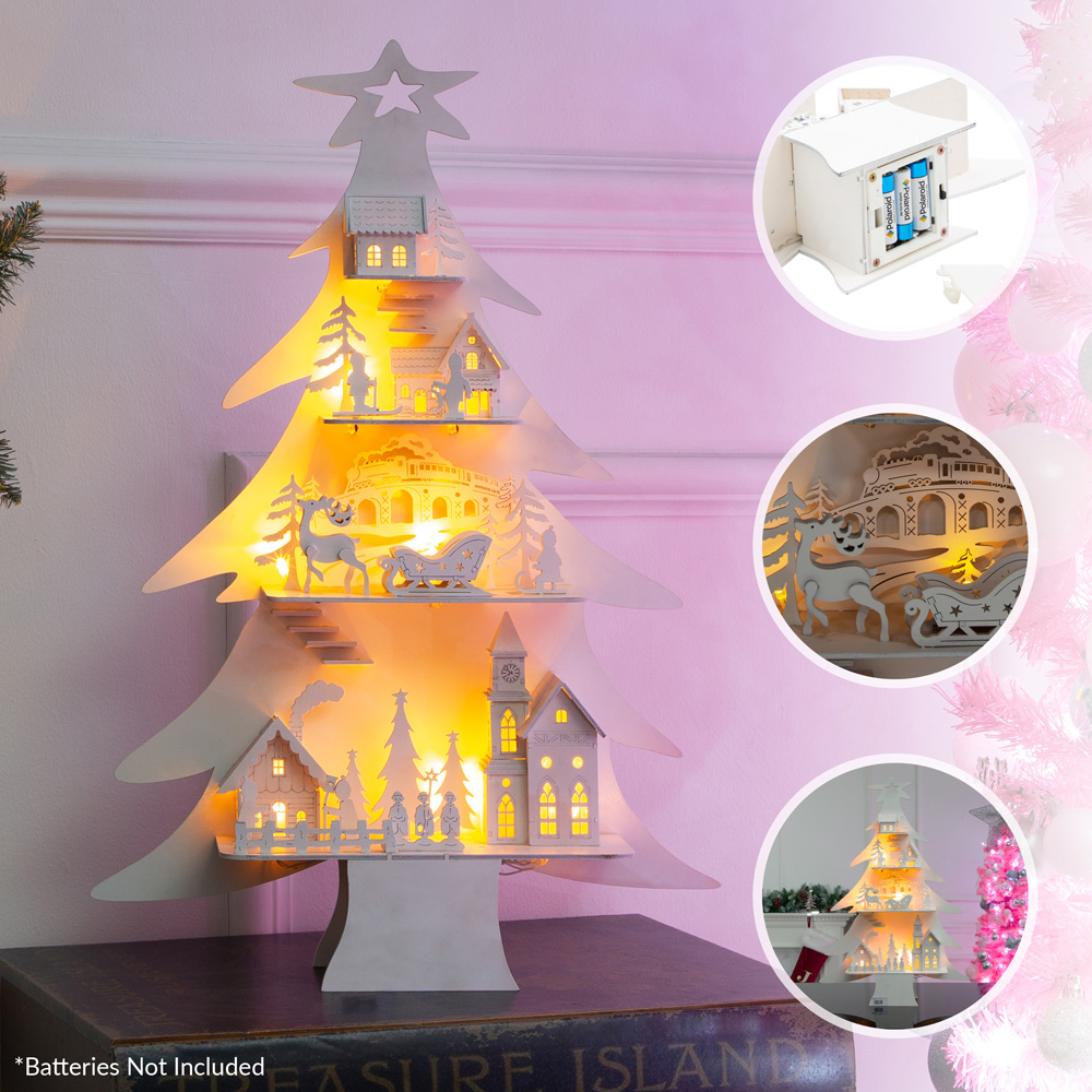 The Christmas Workshop LED Wooden City in Tree Decoration Image 8