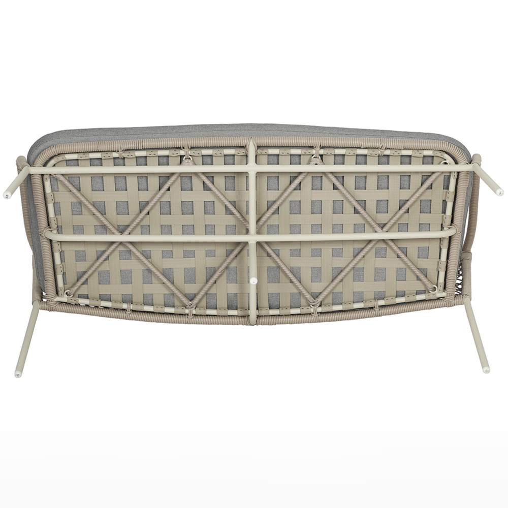 Norfolk Collection Jamaica Beige and Cream Thick Rope Weave 4 Seater Outdoor Lounge Set Image 5