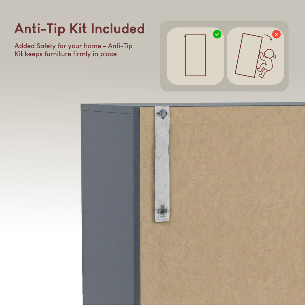 VIDA DESIGNS 5 Shelf Grey Cube Storage Unit Image 8