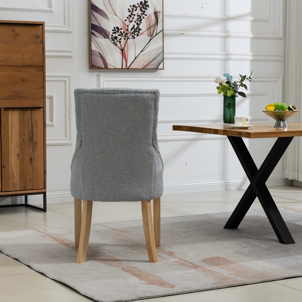 Artemis Home Ravenna Set of 2 Grey Fabric Dining Chair Image 6