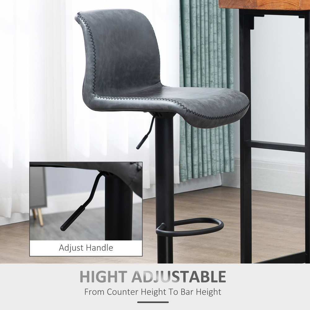 Portland Dark Grey Swivel Base Bar Stool Set of 2 Image 5